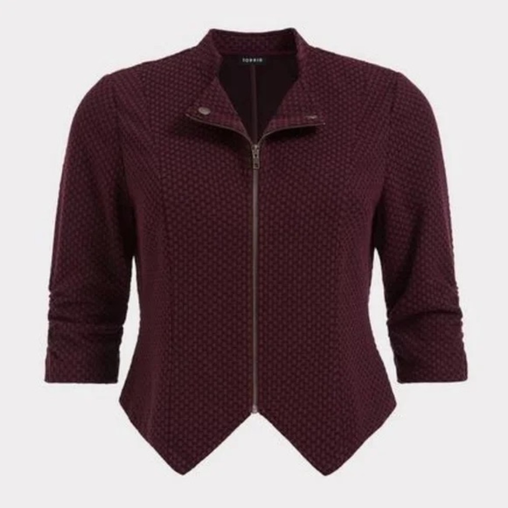 Torrid Purple Jacquard Knit Blazer Zipper Plus Size 4X NWT